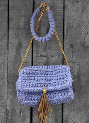 Сумка вязана плетена ручная робота