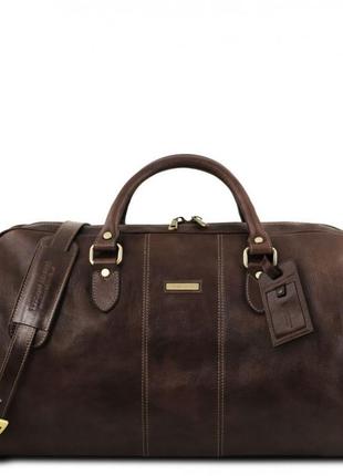 Lisbona дорожная кожаная сумка-даффл - большой размер tuscany tl141657 (темно-коричневый)