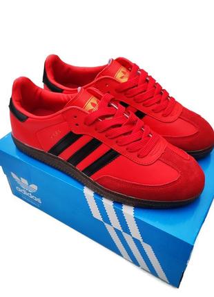 Мужские кроссовки adidas samba красные, кеды, после платья