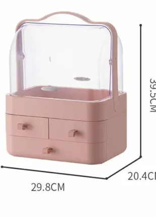 Настольный органайзер для косметики 4 секции большой розовый ym206-2 three drawers органайзер для ко2 фото