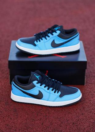 Nike air jordan 1 low university blue black, кроссовки мужские найк джордан низкие синие, кросівки чоловічі найк джордан