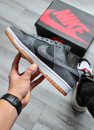 Nike sb dunk low black-silver7 фото