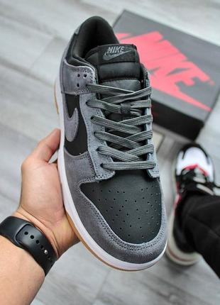 Nike sb dunk low black-silver мужские кроссовки