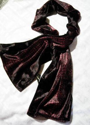 Красивый бархатный велюровый  шарф 140х24