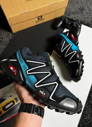 Кросівки чоловічі сині salomon speedcross, кроссовки мужские весна-осень