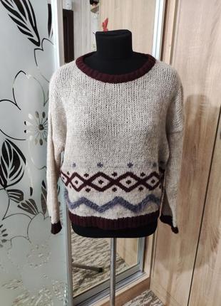 Тёплый свитер оверсайз паутинка