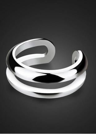 Посріблена каблучка 925 смужки, нова! арт. 4967