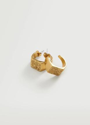 Извращенные серьги-кольца под золото фирменные трендовые актуальные mang
