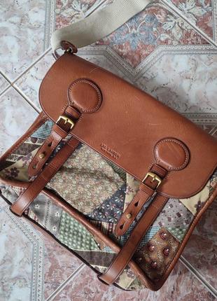 Винтажная сумка через плечо ralph lauren country в стиле пэчворк2 фото