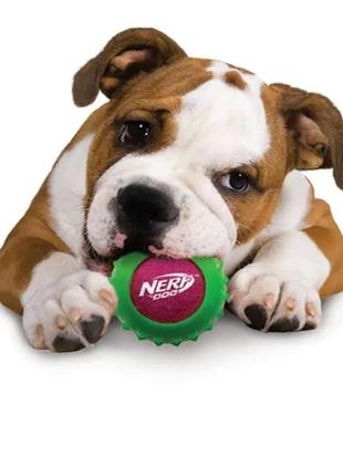 Іграшка для собак з пищалкою nerfdog tennis armor ball 6,35 см в асортименті