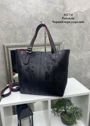 Эффектная стильная удобная трендовая сумочка из качественной турецкой экокожи со змеиным принтом2 фото