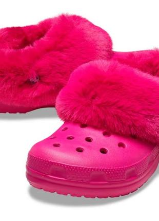 Утепленные сабо крокс crocs classic mammoth charm, 37, 38