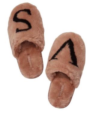 Тапочки victoria’s secret closed toe faux fur slippers2 фото