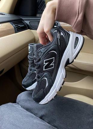 Женские текстильные кроссовки new balance 530 black/white