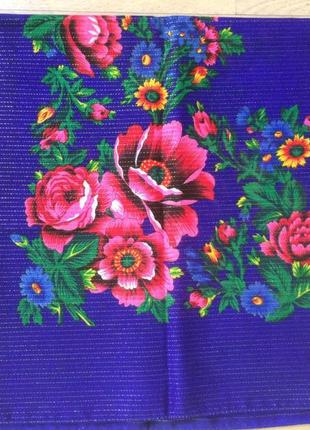 Яркий платок с люрексом в украинском стиле времен срср/ винтаж/ этно стиль4 фото