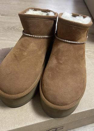 Угги на платформі ugg ultra mini platform3 фото