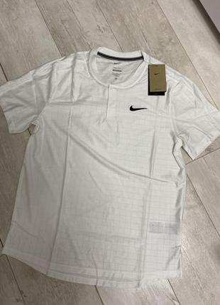 Мужская спортивная футболка белая nike advtg polo sn99 white/black5 фото