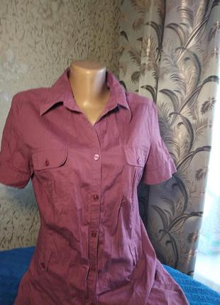 Женская рубашка с коротким рукавом з натуральної тканини