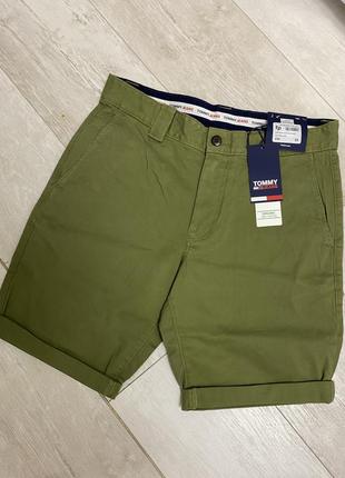 Tommy jeans мужские зеленые шорты tjm essential chino8 фото