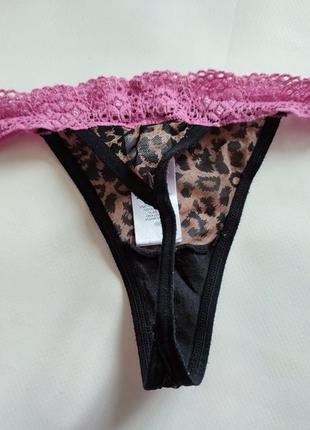 Sorbet стрінги жіночі трусики труси сексі сіточка леопард леопардовий рожевий2 фото