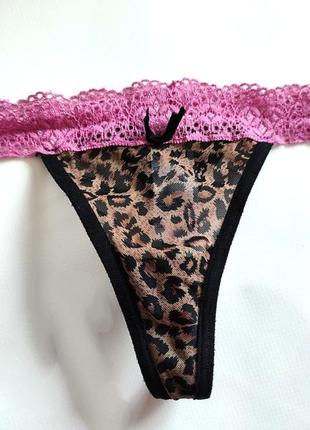 Sorbet стрінги жіночі трусики труси сексі сіточка леопард леопардовий рожевий1 фото