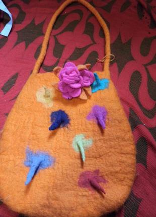 Сумка винтаж валяная шерсть