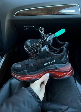 Кроссовки в стиле balenciaga triple s black/red