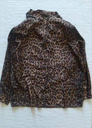 Леопардовая шелковая блуза, винтаж, свободная,широкий рукав2 фото