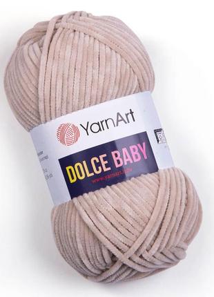 Пряжа yarnart dolce baby 771 капучино ярнарт дольче беби плюшевая1 фото