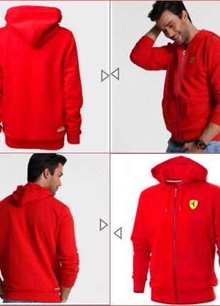 Ferrari sport scuderia puma original толстовка худи реглан кофта пума фэррари спорт оригинал капюшон змейка молния карманы