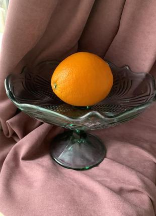 Ваза для фруктів, фруктівниця, ваза для цукерок із кольорового скла2 фото
