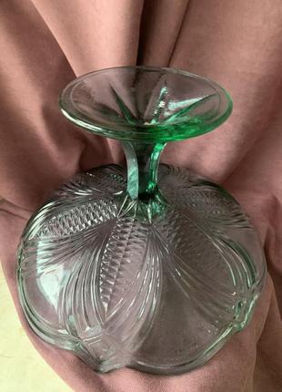 Ваза для фруктов, фруктовица, ваза для конфет из цветного стекла