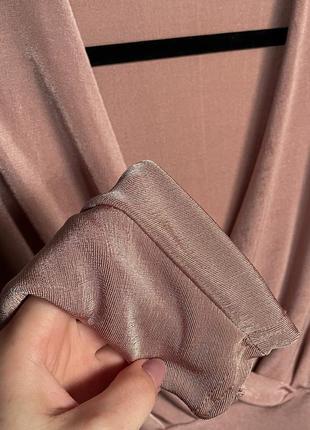 Платье на длинный рукав по талии розовое xs/s8 фото