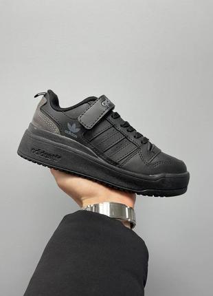Жіночі чорні кросівки на високій підошві adidas forum low🆕 кросівки з ліпучкою
