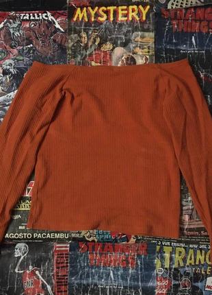 Кофта в обтяжку лонгслів із спущеними плечима бандо друга шкіра топ із довгими рукавами