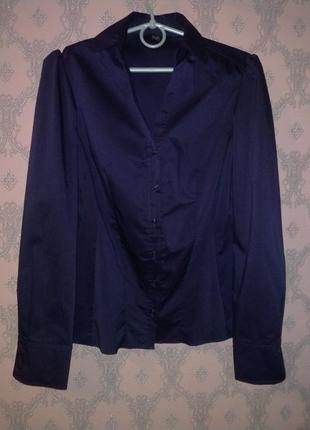 Женская темно-синяя рубашка рубашка на длинный рукав блуза f&amp;f