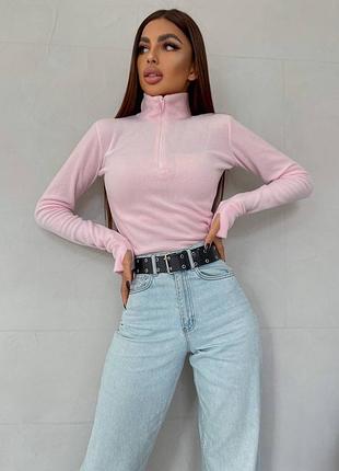 Флисовая кофта на молнии гольф водолазка