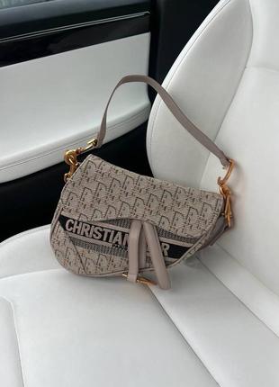 Сумка у стилі dior sadlle beige logo