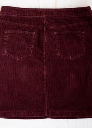 Бордовая короткая вельветовая юбка2 фото