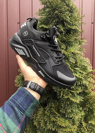 Чоловічі кросівки nike huarache fragment design чорні сітка весняні найк хуарачі демісезонні