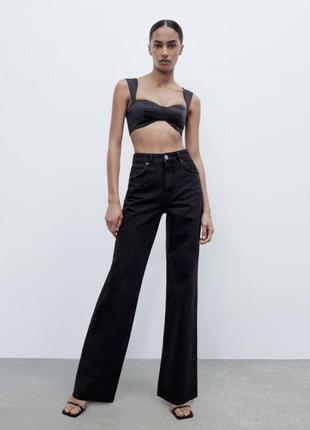 Черные джинсы zara wide leg😍2 фото