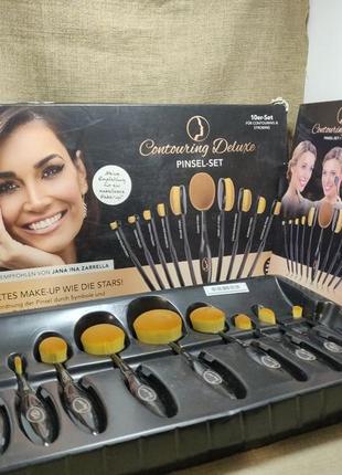 Професійний набір пензлів для макіяжу 10 шт contouring deluxe