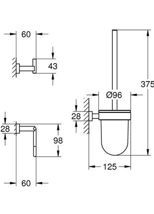 Набір аксесуарів 3 в 1 grohe essentials cube new (40757001)2 фото