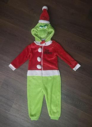 Комбинезон новогодний гринч похититель рождества 3-4 года 104 рост человечек