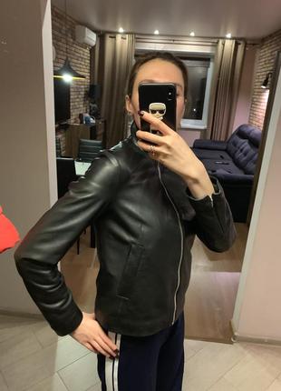 Кожаная куртка massimo dutti 2