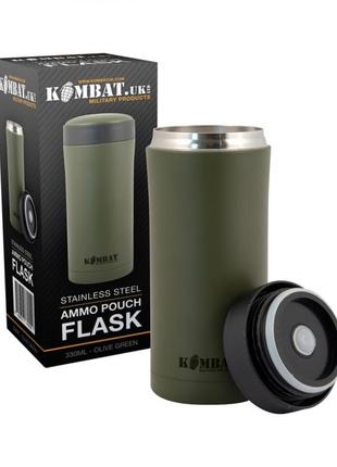 Термо кружка тактическая kombat uk ammo pouch flask (330 мл) оливковая
