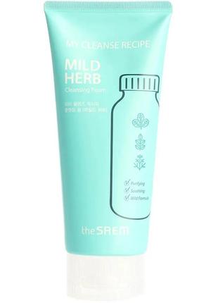 Пенка для умывания с экстрактами трав the saem my cleanse recipe mild herb cleansing foam