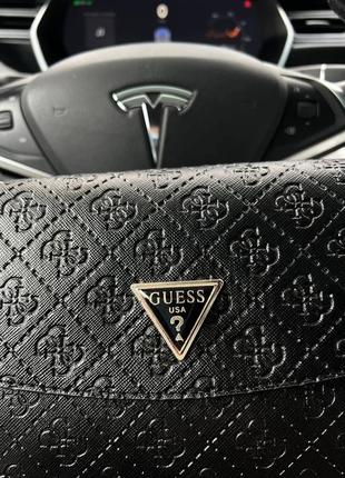 Жіноча середня чорна сумка з ремінцем через плече guess 🆕 кросс боді5 фото