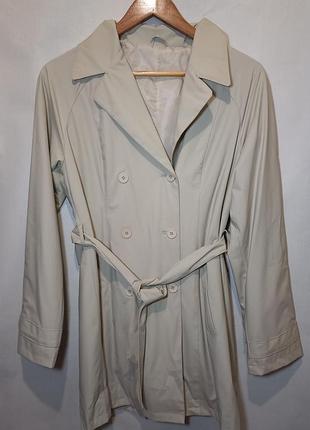 Базовий бежевий тренч /екошкіра