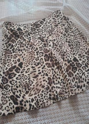 Легесенка трикотажная юбка в леопардовый принт primark8 фото